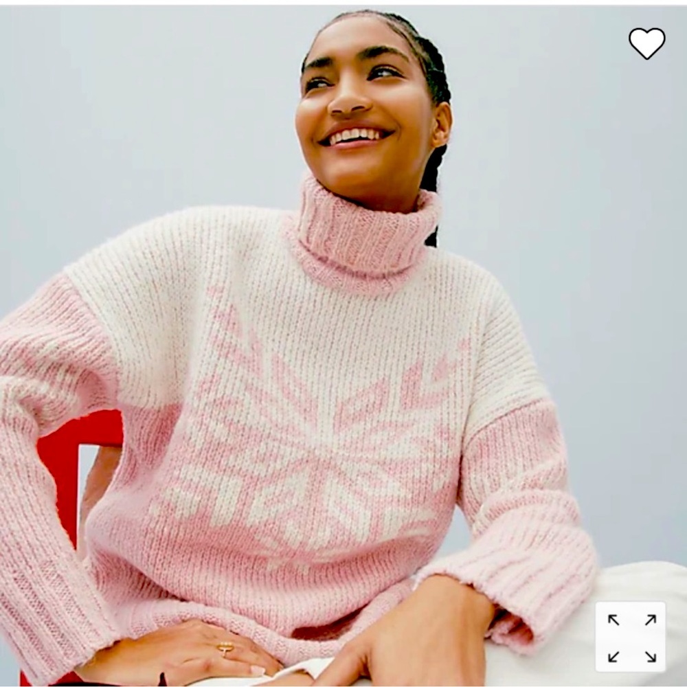 NWT J. Crew snowflake turtleneck sweater small